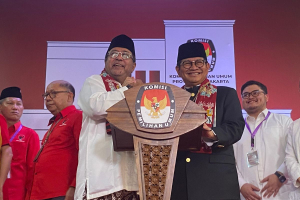 Pasanga Cagub-Cawagub Pilkada Jakarta, Pramono Anung-Rano Karno. Sumber foto : ANTARA