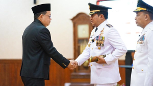 Pelantikan Nur Kholis dan Mohamad Taufik Kurniawan sebagai Pj Bupati Pasuruan dan Pj Walikota Probolinggo.