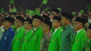 Jokowi saat hadir dalam acara Harlah ke-50 PPP di ICE BSD Tangerang, Jum'at (17/2/2023). Sumber foto : DETIK.COM