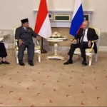 Presiden Prabowo saat bertemu Presiden Rusia, Vladimir Putin.