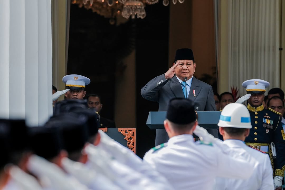 Presiden memimpin Upacara Peringatan Hari Lahir Pancasila di Gedung Pancasila Kemenlu pada Senin (2/6/2025). Sumber foto : Sekretariat Presiden.