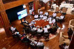 Rapat terbatas keempat yang digelar oleh Presiden Prabowo Subianto pada Senin, 23 Juni 2025. Sumber foto : Sekretariat Kabinet.