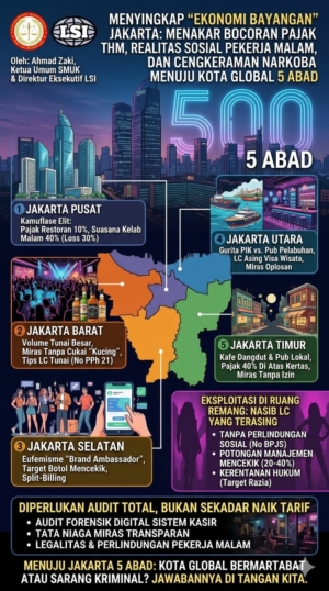 Menyingkap “Ekonomi Bayangan” Jakarta: Menakar Bocoran Pajak THM, Realitas Sosial Pekerja Malam, dan Cengkeraman Narkoba Menuju Kota Global 5 Abad